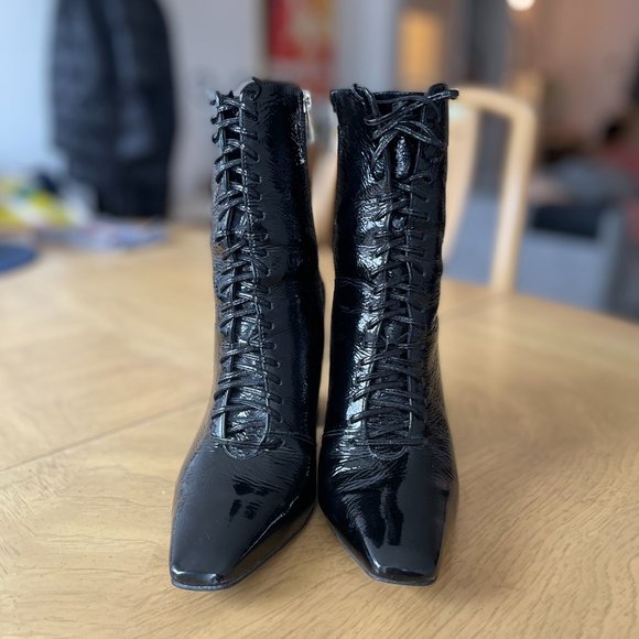 Black Patent Leather Boots - Picture 4 of 7